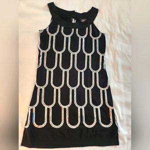 Dressbarn Collection Sequin Black Mini Dress Size 6